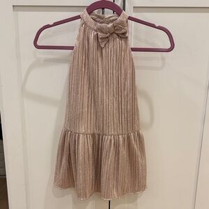 Janie and Jack Metallic Pleated Dress with Bow